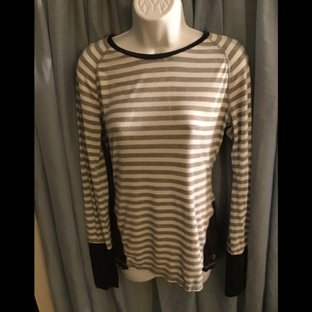 MPG- Athletic wear. Gray and white striped size M